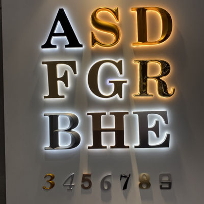 İşletmeler İçin Harf ve Rakamlar Arkadan Aydınlatmalı Işıklı İşaretler CE RoHS
