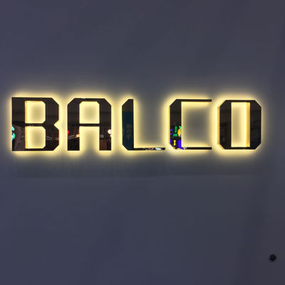 Galvanik Altın Ayna Metal Arkadan Aydınlatmalı Harf İşareti M4 Vidalı Montaj