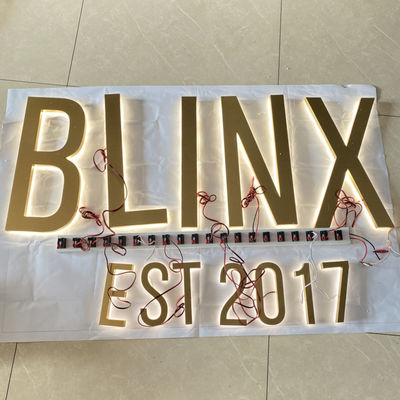 Altın Fırça SS Işıklı Kanal Harfleri Logo İşareti Yüksek Açıklıklı