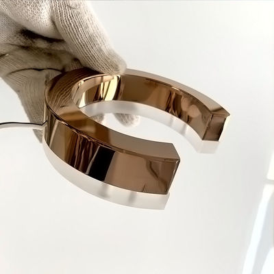 Gül Altın Ayna Arkadan Aydınlatmalı Paslanmaz Çelik Harfler Anti Pas Arkadan Aydınlatmalı Metal İşaret