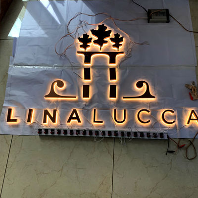 OEM Işıklı Işıklı Kanal Mektup İşaretleri Arkadan Aydınlatmalı Ayna Cilası
