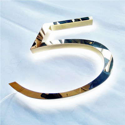 Yüksek Parlaklık Altın Fırça Ev Numarası İşareti Lazer Kesim CE RoHS