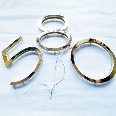 Yüksek Parlaklık Altın Fırça Ev Numarası İşareti Lazer Kesim CE RoHS