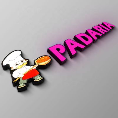 IP65 Kabartmalı Akrilik Vitrin Işareti Işıklı Metal Harf Logosu