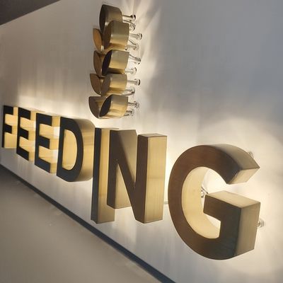 Altın Fırça Paslanmaz Çelik Arkadan Aydınlatmalı Harfler İşaretler