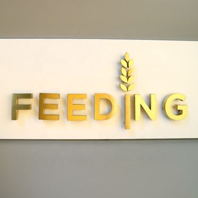 Altın Fırça Paslanmaz Çelik Arkadan Aydınlatmalı Harfler İşaretler