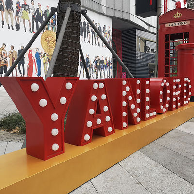 Açık Işıklı Dev Kayan Yazılı Harfler Işıklar Galvanik