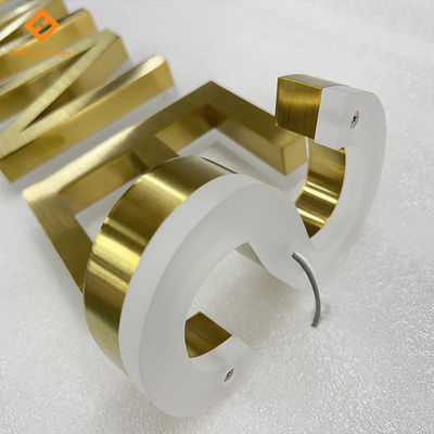 Mağaza Şirket Adı için Paslanmaz Çelik Restoran Tabela Arkadan Aydınlatmalı 12VDC