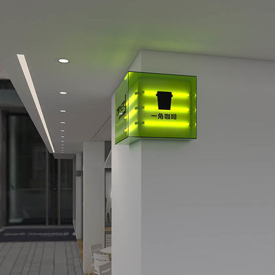 Akrilik Yönlü Led Kahve Dükkanı Bina Burcu Işık Kutusu Suya Dayanıklı