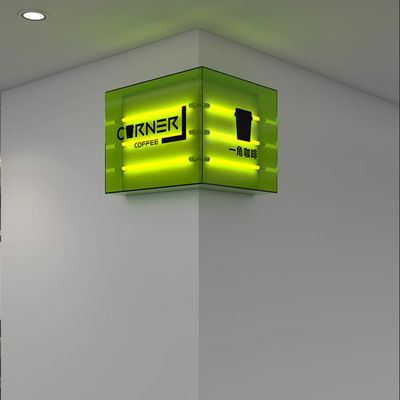 Akrilik Yönlü Led Kahve Dükkanı Bina Burcu Işık Kutusu Suya Dayanıklı
