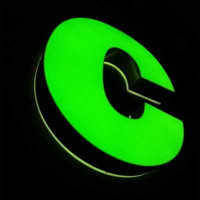 OEM ODM Paslanmaz Çelik Logo İşaretleri gümüş yeşil 8cm Dönüş Açık