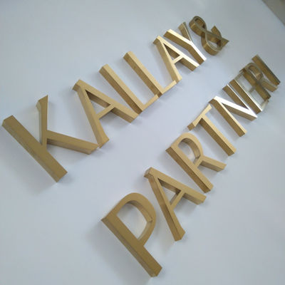 İç Ofis Kapısı Metal Harf İşareti Cilalı Fırçalı SS304 Elektro Kaplama