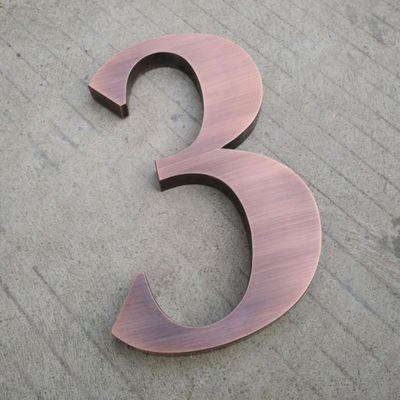 Mükemmel Bitirir Metal Harfler Numaraları ile Altın Paslanmaz Çelik 3D Harf İşareti