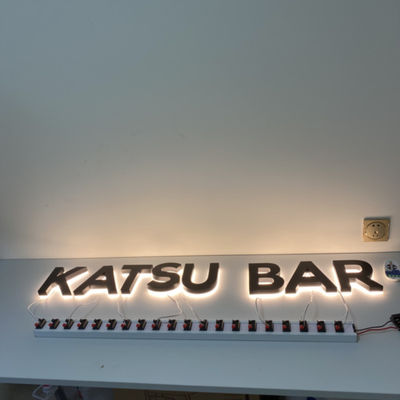 Siyah Kaplama 3D Arkadan Aydınlatmalı Tabela HIGHSPAN Paslanmaz Çelik Logo İşaretleri