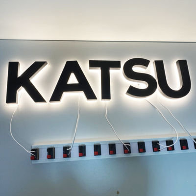 Siyah Kaplama 3D Arkadan Aydınlatmalı Tabela HIGHSPAN Paslanmaz Çelik Logo İşaretleri