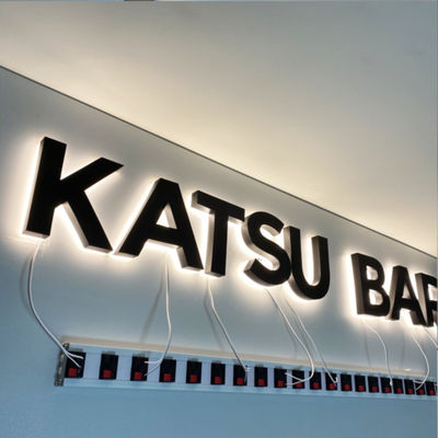 Siyah Kaplama 3D Arkadan Aydınlatmalı Tabela HIGHSPAN Paslanmaz Çelik Logo İşaretleri