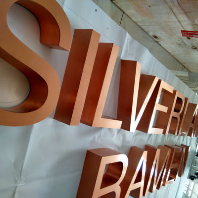 OEM Tasarım Mağazası Logo Bakır İşaret Harfleri Düz Kesim 10cm ila 100cm Yükseklik