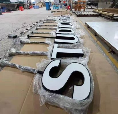 Akrilik Tavan Montajı 3D Metal Harf İşaretleri Duvar İçin Siyah Boya