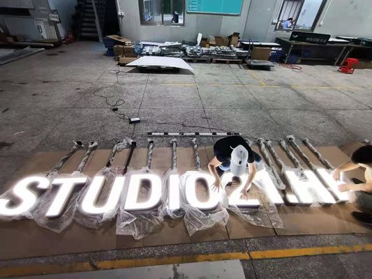 Akrilik Tavan Montajı 3D Metal Harf İşaretleri Duvar İçin Siyah Boya